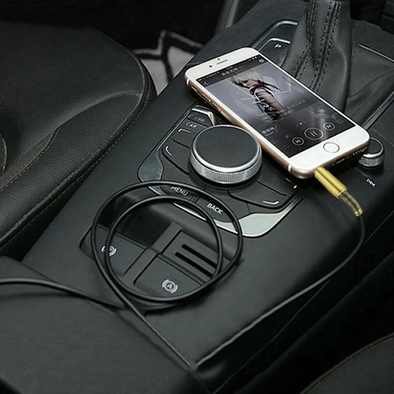 1m Audio Stereo Kopfhörer Anschlusskabel 3,5mm Stecker > Winkelstecker Schwarz