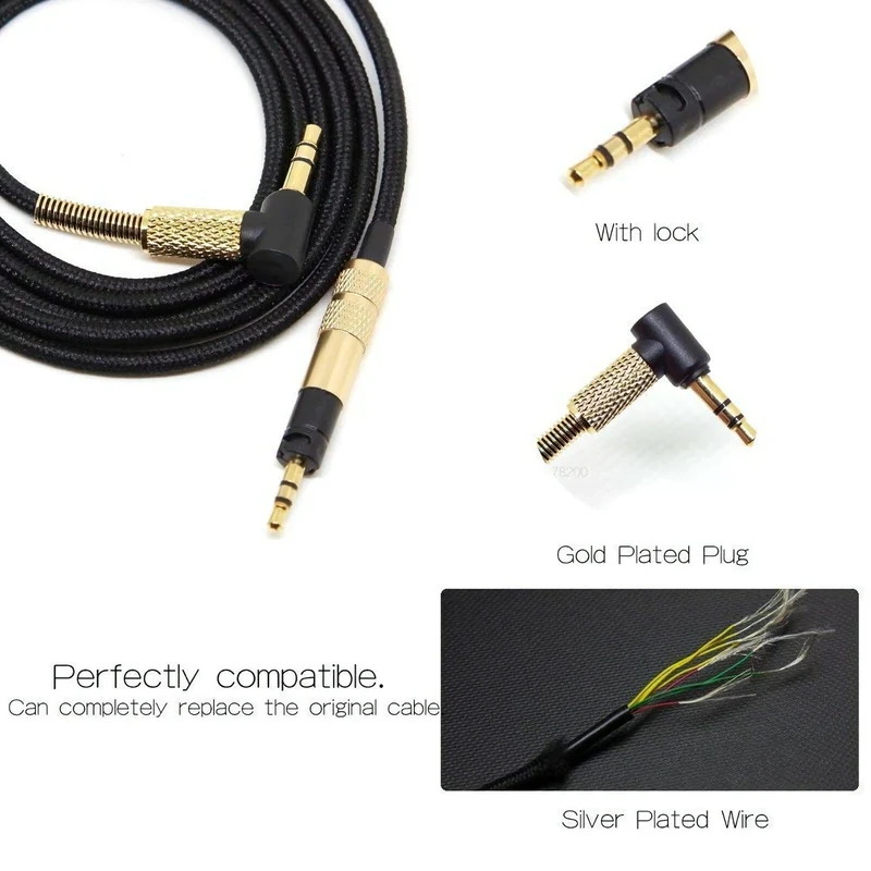 1,2 m Audio Anschlusskabel für Sennheiser Momentum 2.0 / HD4.30 HD4.40 HD4.50