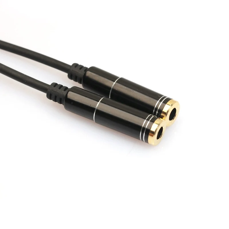 Audio Splitter Kabel Kopfhörer Y Doppler 3.5 mm Stecker > 2 Buchse schwarz