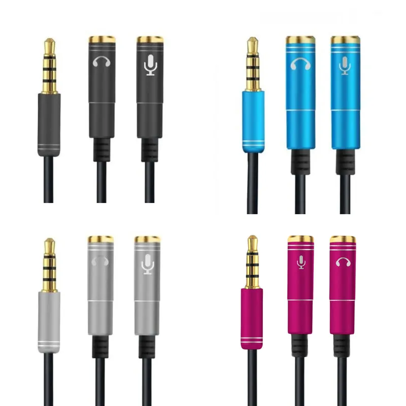 Audio Splitter Kabel Y Adapter Headset 3.5mm Klinke Stecker > 2 x Buchse