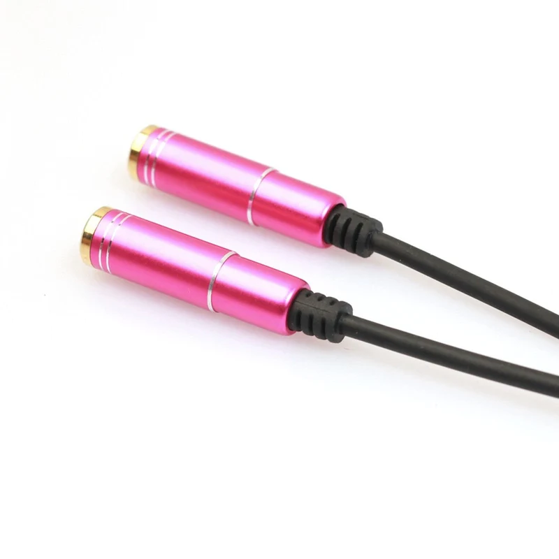 Audio Splitter Kabel Kopfhörer Y Doppler 3.5mm Stecker > 2 Buchse rot