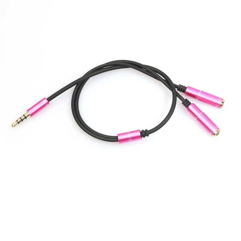 Audio Splitter Kabel Kopfhörer Y Doppler 3.5mm Stecker > 2 Buchse rot