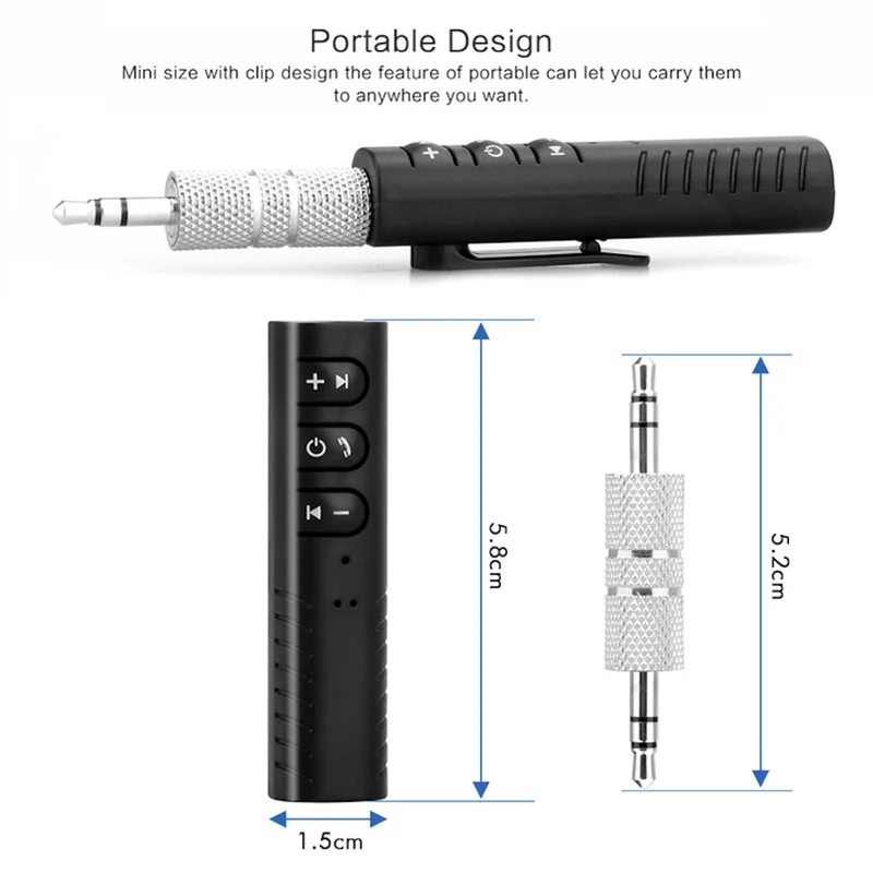 Audio Bluetooth Wireless Empfänger Musik Mini Receiver Adapter 3.5mm AUX Stereo