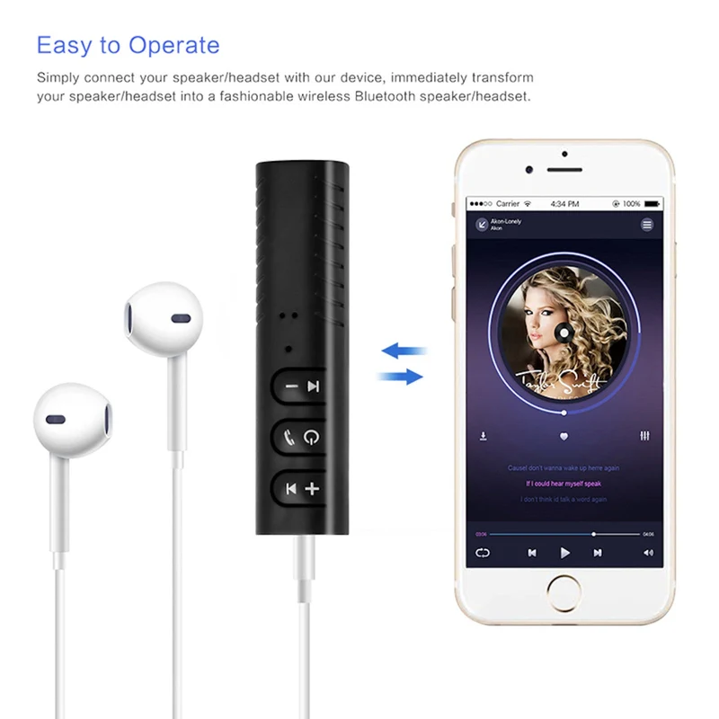 Audio Bluetooth Wireless Empfänger Musik Mini Receiver Adapter 3.5mm AUX Stereo
