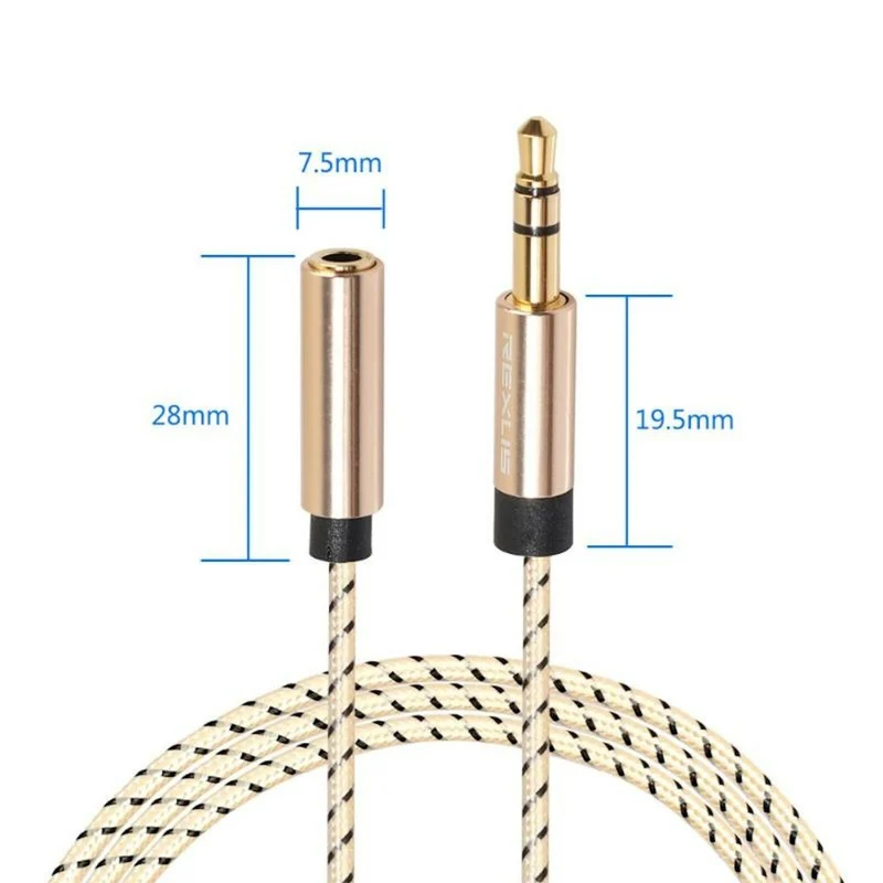 0,5m Audio Stereo Kopfhörer Verlängerungskabel 3,5mm Klinke Stecker>Buchse Nylon