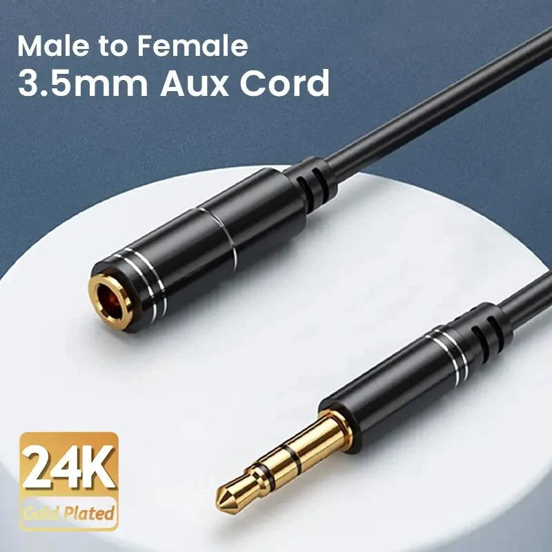 1,5 m Audio Stereo Kopfhörer Verlängerungskabel 3,5mm Klinke Stecker>Buchse Schw