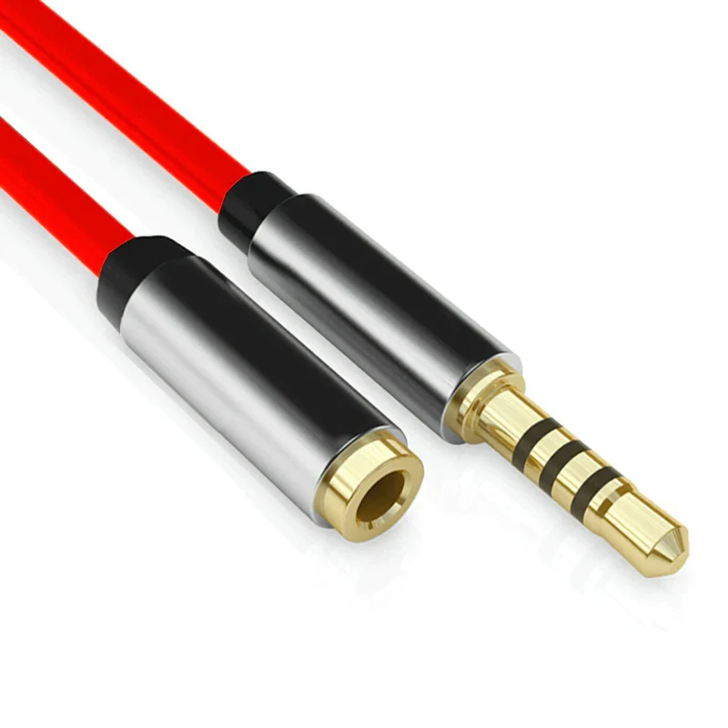 1m Audio Stereo Kopfhörer Headset Verlängerung 4-polig 3,5mm Stecker > Buchse R
