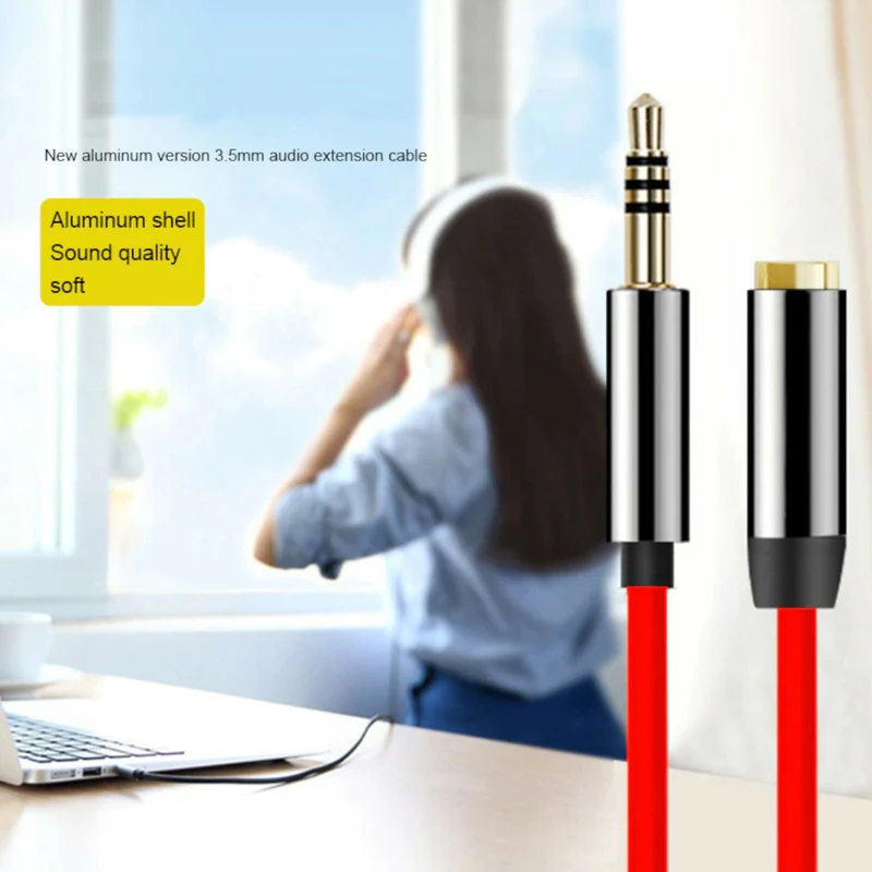 1m Audio Stereo Kopfhörer Headset Verlängerung 4-polig 3,5mm Stecker > Buchse R