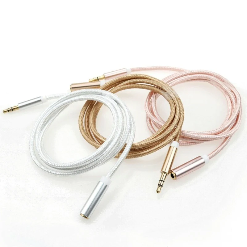 1m Nylon Audio Stereo Kopfhörer Verlängerungskabel 3,5mm Klinke Stecker > Buchse