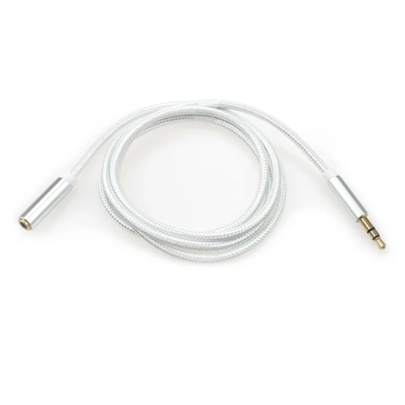1m Nylon Audio Stereo Kopfhörer Verlängerungskabel 3,5mm Klinke Stecker > Buchse
