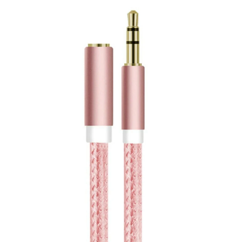 1m Nylon Audio Stereo Kopfhörer Verlängerungskabel 3,5mm Klinke Stecker > Buchse