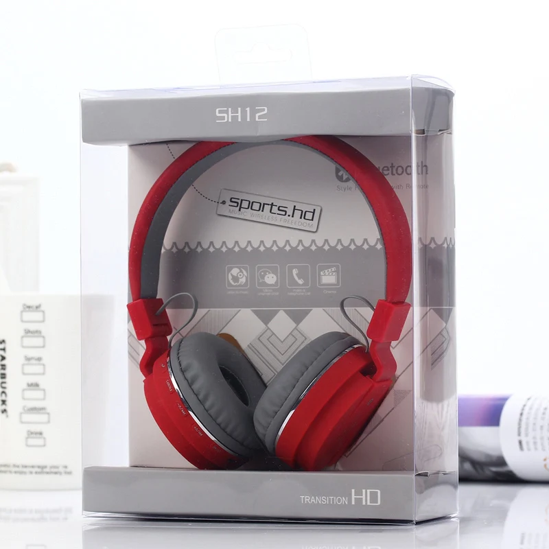 Bluetooth Kopfhörer/Headset SH12 Wireless Headphone TF-Karte 3.5 mm viele Farben