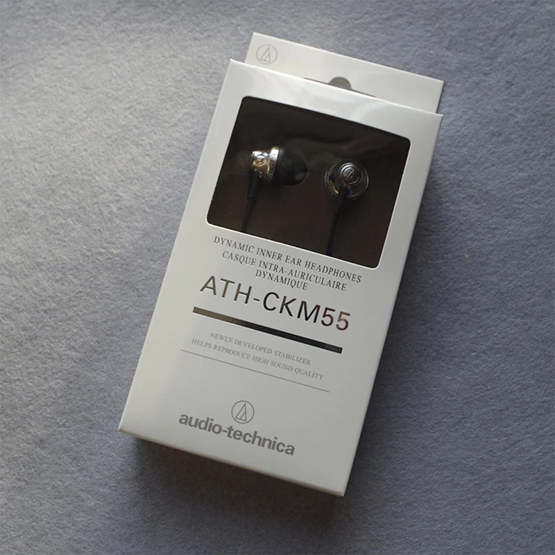 Audio Technica ATH-CKM55 Schwarz-Silber Kopfhörer In-Ear Headphone Earphone