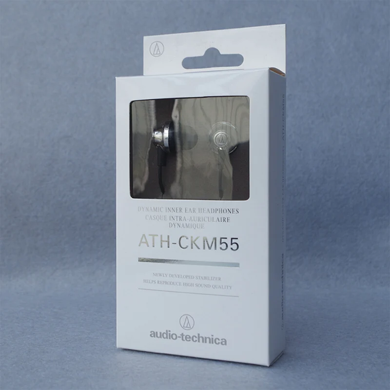 Audio Technica ATH-CKM55 Schwarz-Silber Kopfhörer In-Ear Headphone Earphone