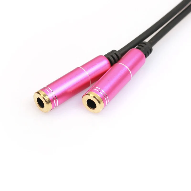 Audio Splitter Kabel Kopfhörer Y Doppler 3.5mm Stecker > 2 Buchse rot