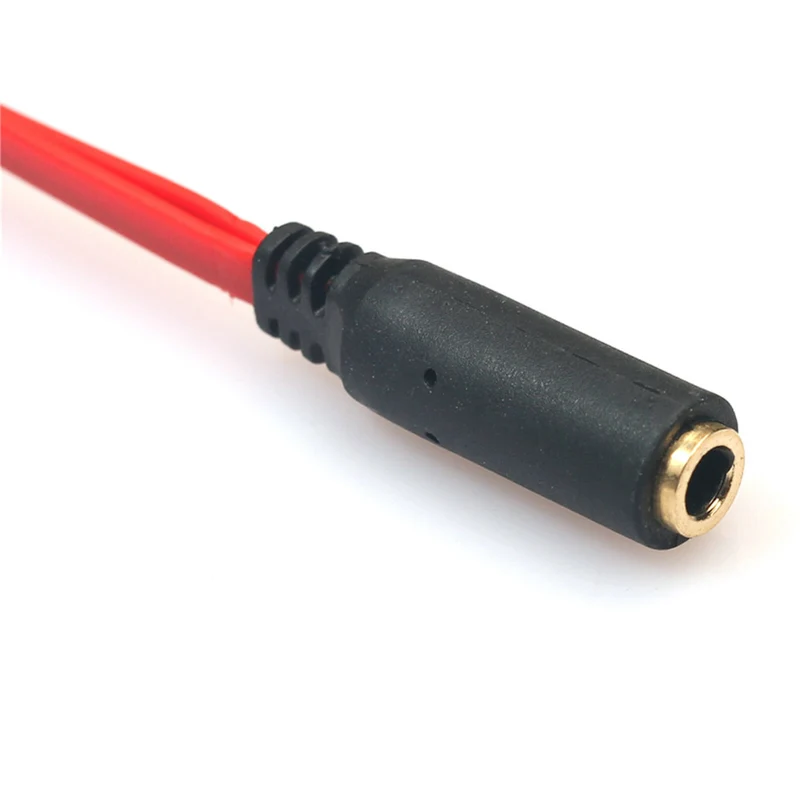 Audio Splitter Kabel Rot Y Adapter Kopfhörer Headset 3.5mm Flachkabel PC