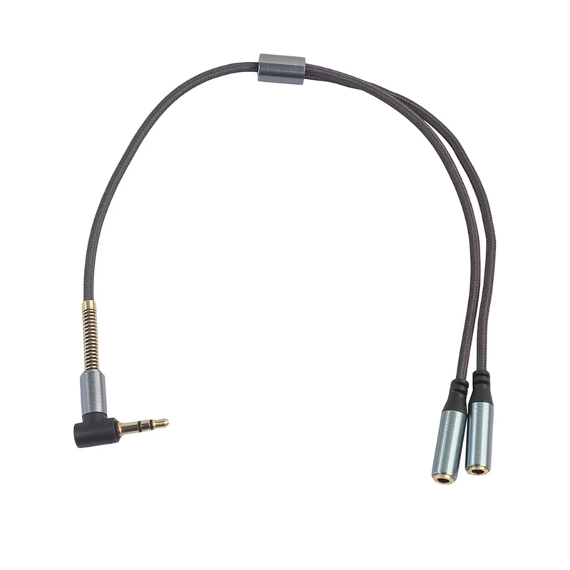 Audio Doppler Kabel Winkelstecker Kopfhörer 3.5mm Stecker > 2 Buchse blaugrau
