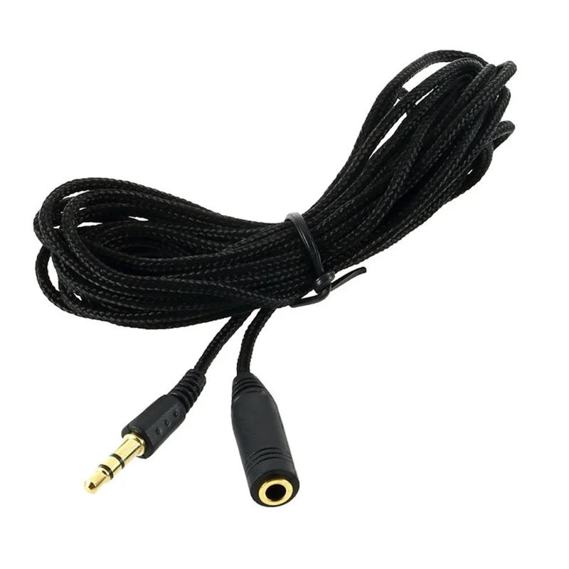 5m Audio Stereo Kopfhörer Verlängerungskabel 3,5mm Klinke Stecker > Buchse Stoff