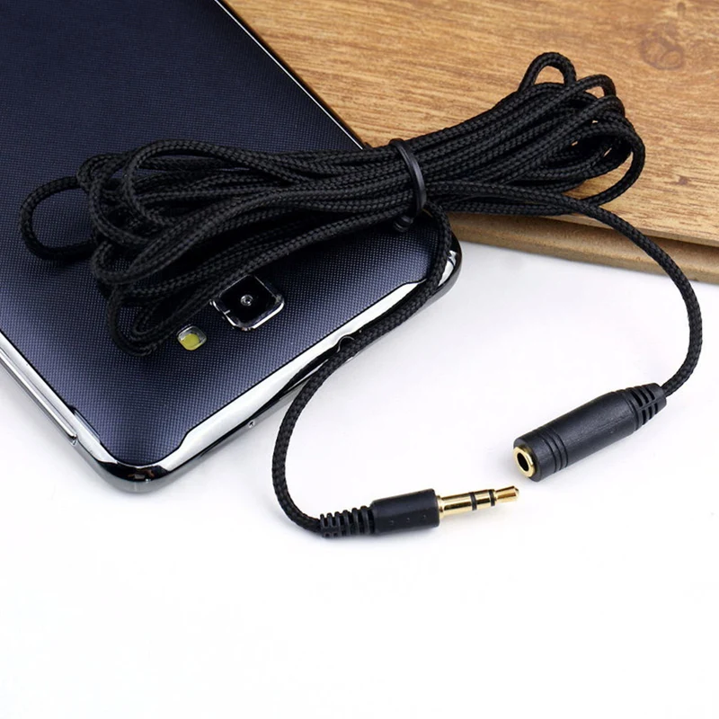 5m Audio Stereo Kopfhörer Verlängerungskabel 3,5mm Klinke Stecker > Buchse Stoff