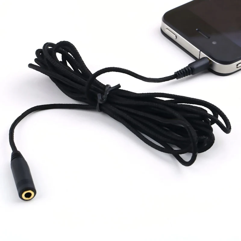 5m Audio Stereo Kopfhörer Verlängerungskabel 3,5mm Klinke Stecker > Buchse Stoff