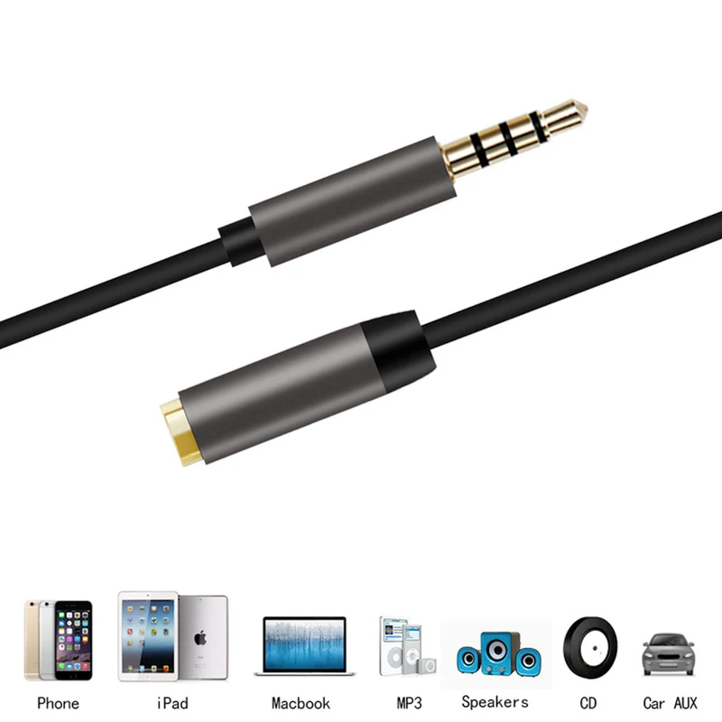 3m Audio Stereo Kopfhörer Headset Verlängerung 4-polig 3,5mm Stecker > Buchse S