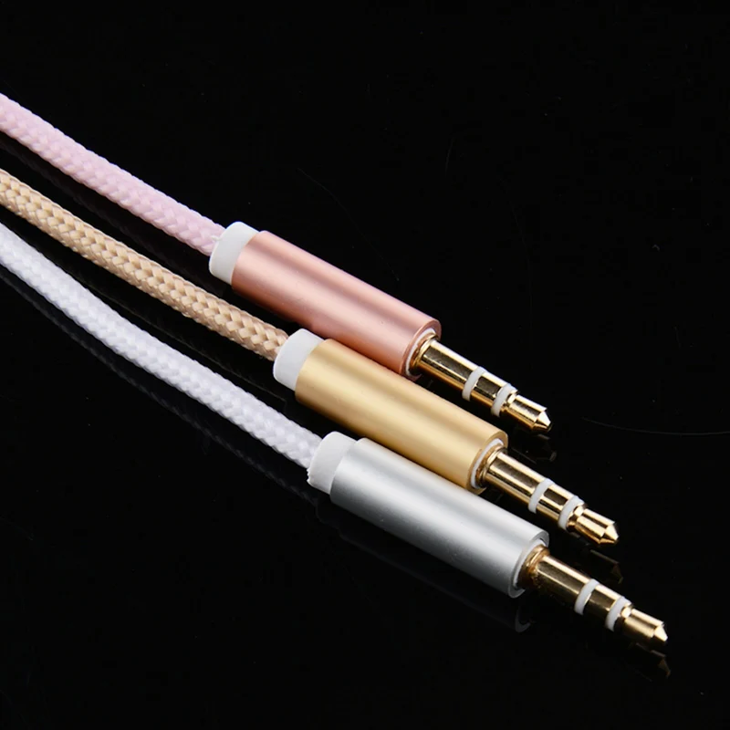 1m Audio Stereo Kopfhörer Nylon Anschlusskabel 3,5mm Klinke Stecker > Stecker