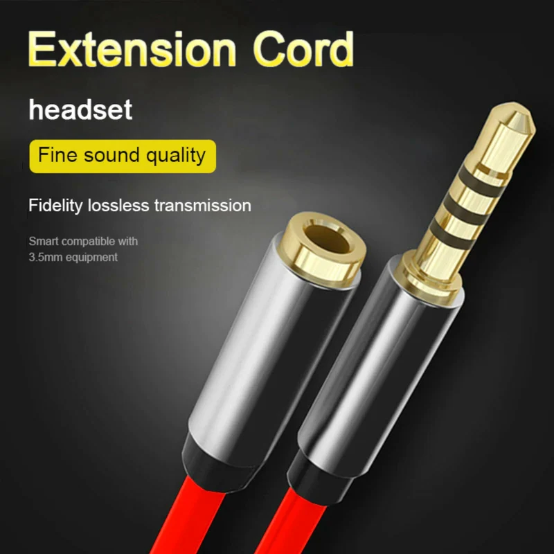1m Audio Stereo Kopfhörer Headset Verlängerung 4-polig 3,5mm Stecker > Buchse R