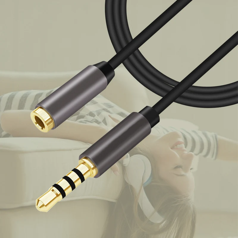 1m Audio Stereo Kopfhörer Headset Verlängerung 4-polig 3,5mm Stecker > Buchse S