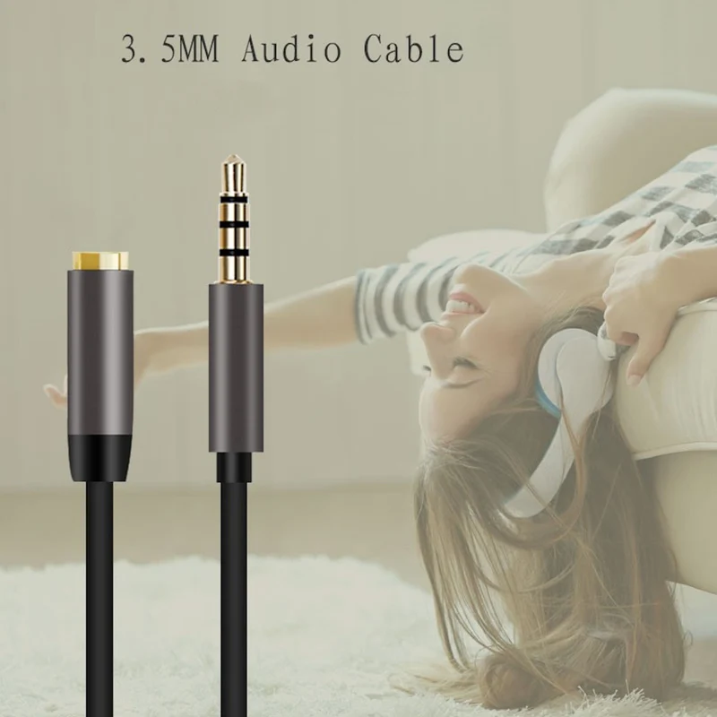 1m Audio Stereo Kopfhörer Headset Verlängerung 4-polig 3,5mm Stecker > Buchse S