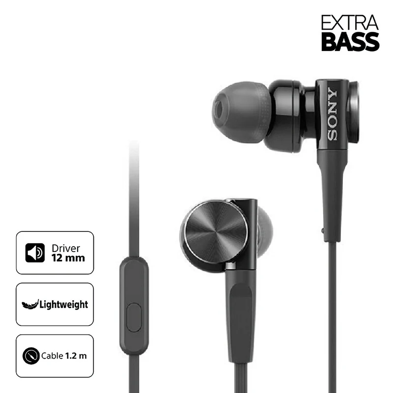 Sony MDR-XB75AP In-Ear Kopfhörer – EXTRA BASS | Mikrofon Schwarz