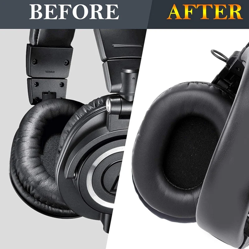 Ohrpolster für Audio Technica ATH M50X M40X M30X M20X MSR7 SX1 schwarz