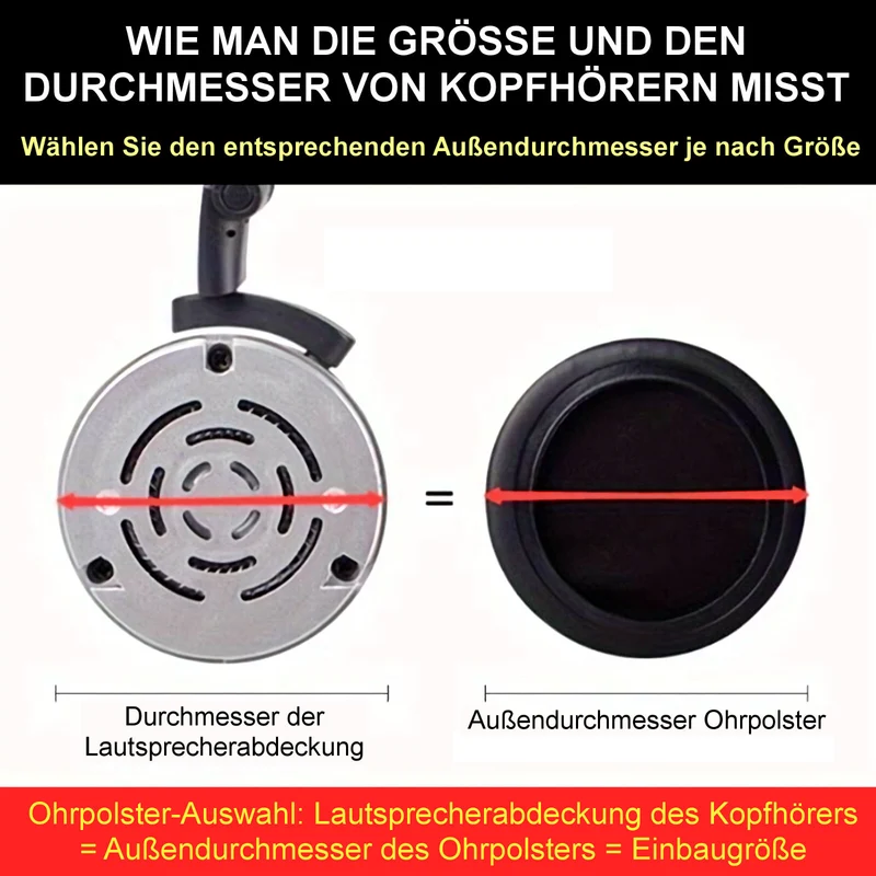 Ohrpolster Kissen für Kopfhörer 45 - 110mm Durchmesser wrinkled