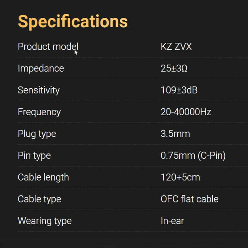100% Original KZ ZVX High-End Professional HiFi In-Ear Kopfhörer Silber