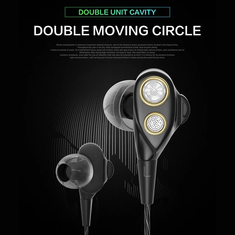 Premium Headset Kopfhörer QKZ-KD4 Dual Treiber In-Ear-Headset Ohrhörer