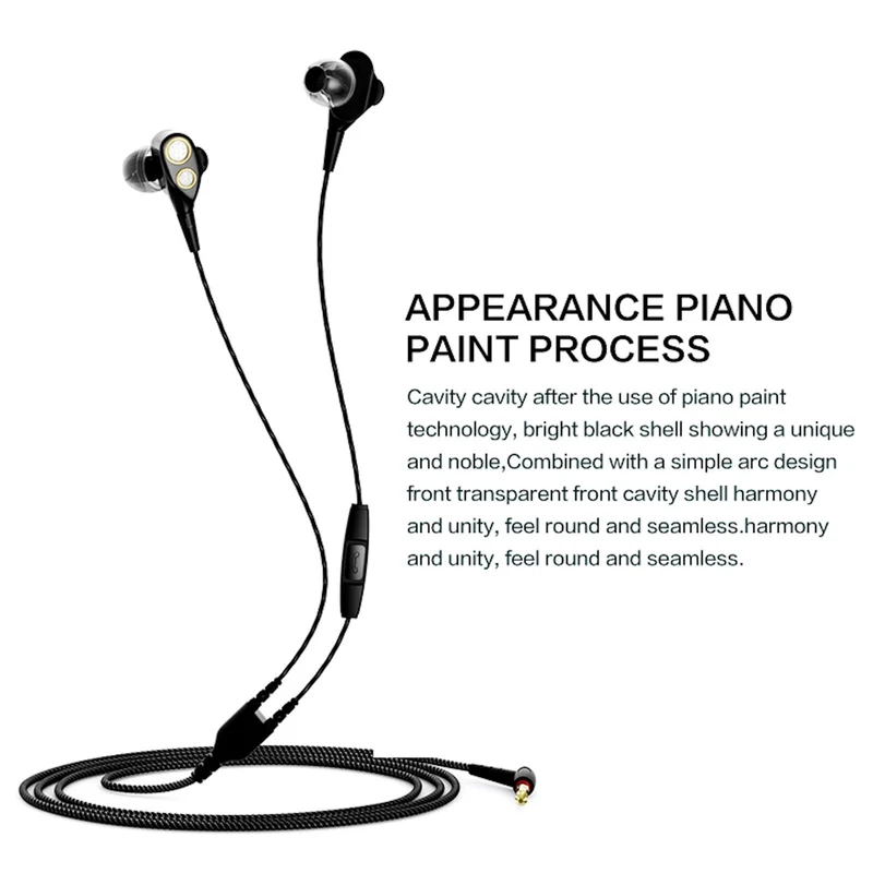 Premium Headset Kopfhörer QKZ-KD4 Dual Treiber In-Ear-Headset Ohrhörer