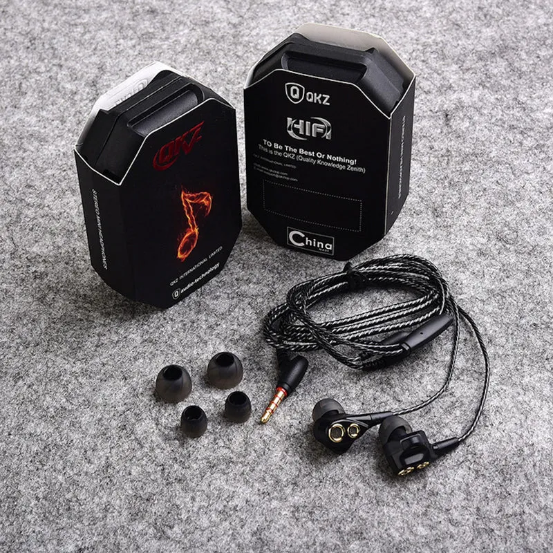 Premium Headset Kopfhörer QKZ-KD4 Dual Treiber In-Ear-Headset Ohrhörer