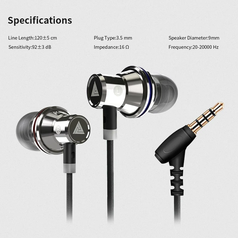 Premium Headset Kopfhörer QKZ-KD3 Pro HiFi In-Ear-Headset Ohrhörer