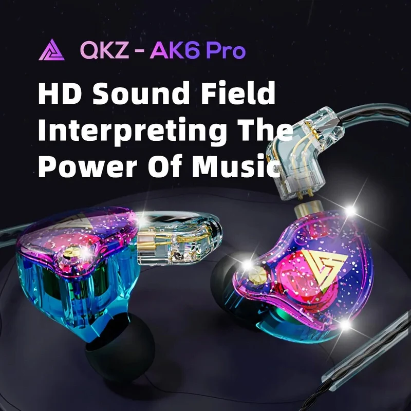 Premium Headset Kopfhörer QKZ-AK6 Pro HiFi In-Ear-Headset Ohrhörer + Hardcase
