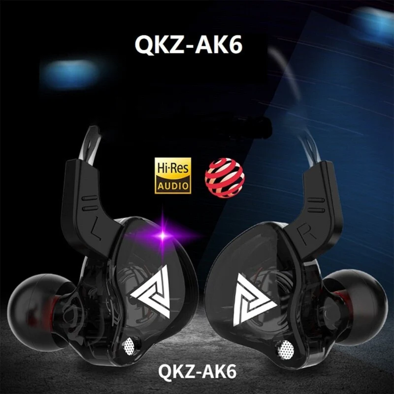 Premium Headset Kopfhörer QKZ-AK6 HiFi In-Ear-Headset Ohrhörer + Hardcase