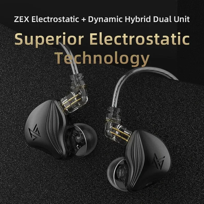 KZ ZEX Premium High-End Pro 3 Treiber HiFi In-Ear Kopfhörer Headset Schwarz