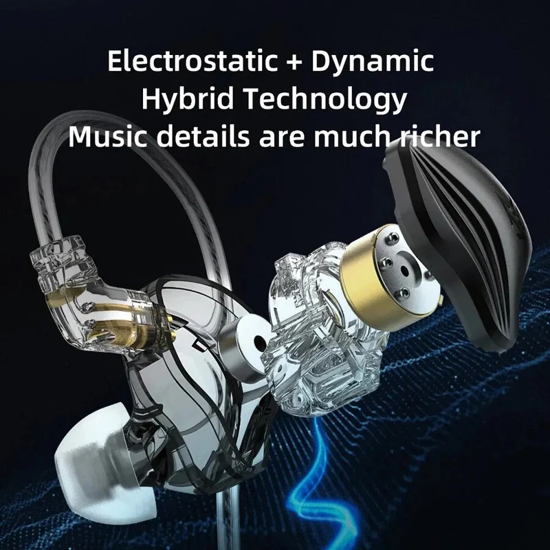KZ ZEX Premium High-End Pro 3 Treiber HiFi In-Ear Kopfhörer Headset Schwarz