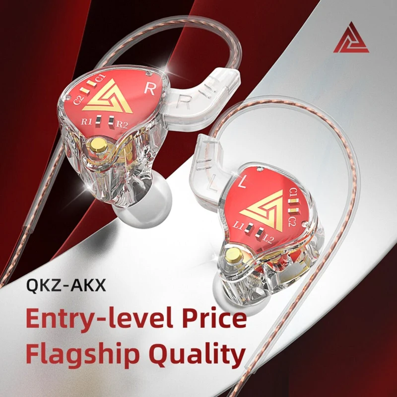 Premium Headset Kopfhörer QKZ-AKX Pro HiFi In-Ear-Headset Ohrhörer + Hardcase