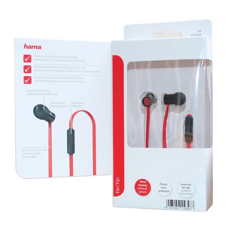 12 x hama mobile Pro Headset Kopfhörer Schwarz Rot - Restposten Sonderposten