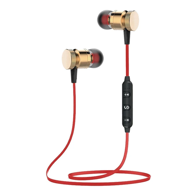 Bluetooth In Ear Kopfhörer Magnetisch Wireless Headset X9 Rot Gold