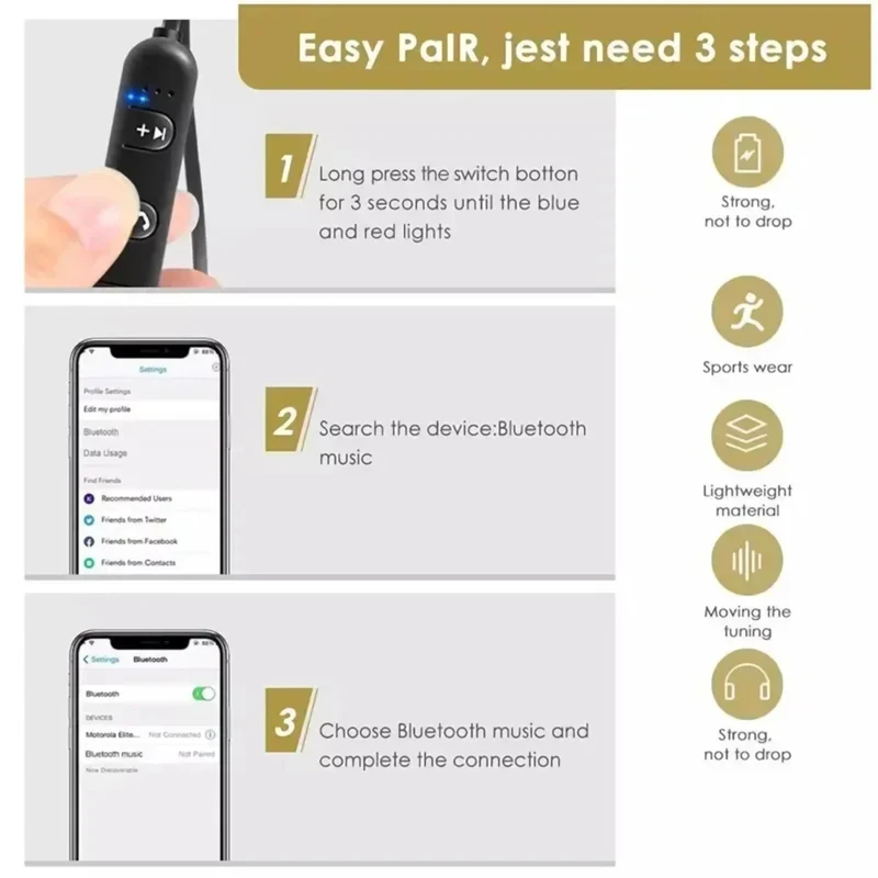 Bluetooth In Ear Kopfhörer Magnetisch Wireless Earphone Headphone M11