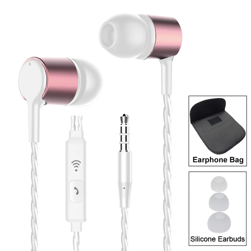 Super Bass In-Ear Kopfhörer Ohrhörer S24 Headset Earphone Headphone + PU-Tasche