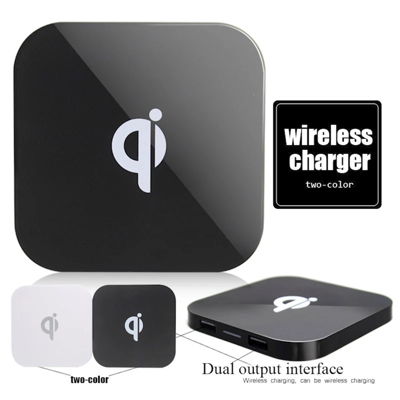 Wireless Charger Q8 Ladegerät Kabellos Ladestation QI 2 x USB für iPhone Samsung