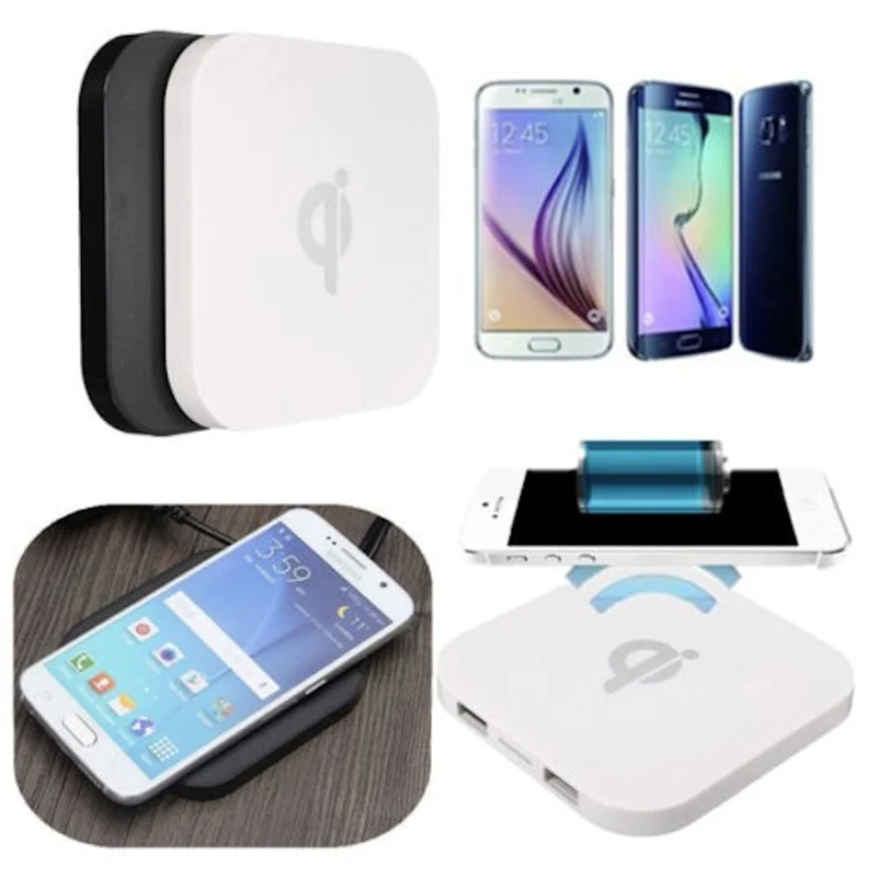 Wireless Charger Q8 Ladegerät Kabellos Ladestation QI 2 x USB für iPhone Samsung