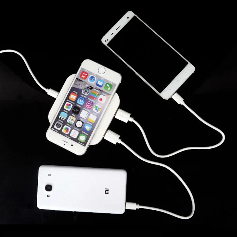 Wireless Charger Q8 Ladegerät Kabellos Ladestation QI 2 x USB für iPhone Samsung