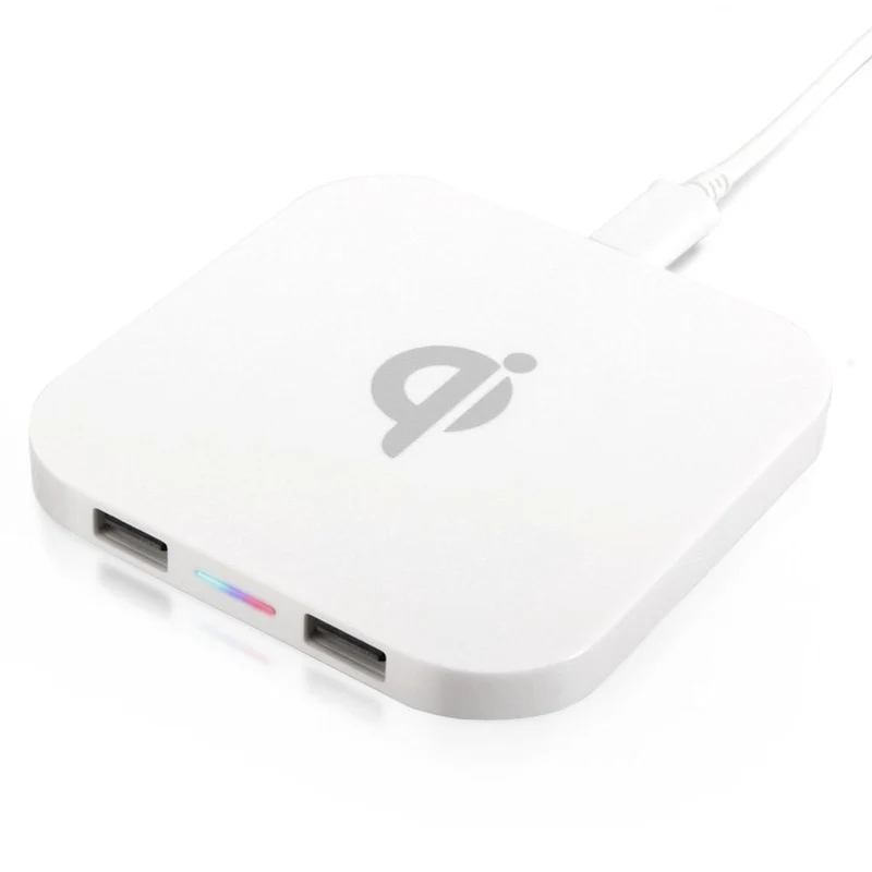 Wireless Charger Q8 Ladegerät Kabellos Ladestation QI 2 x USB für iPhone Samsung
